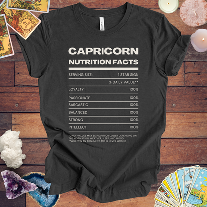 Capricorn Nutrition Facts T-Shirt