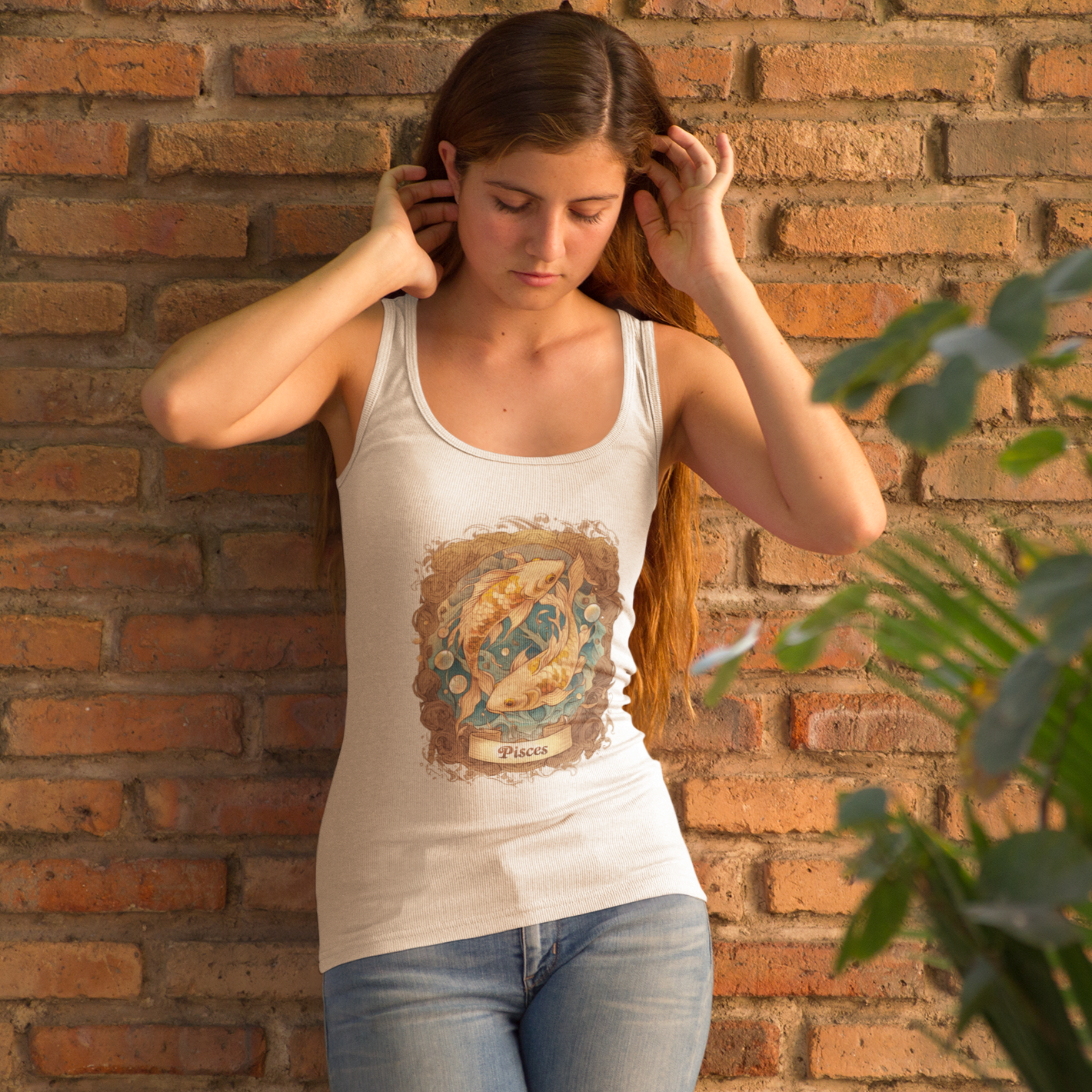 Pisces Paper Harmony – Vintage Papercraft Zodiac Racerback Tank