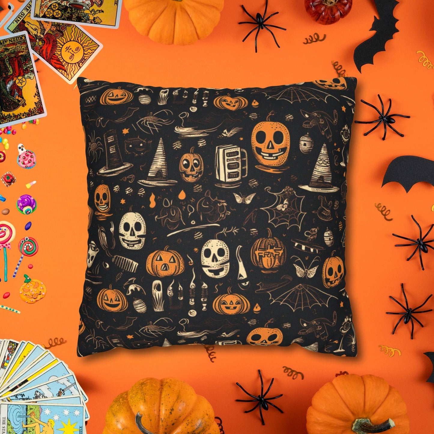 Home Decor 14" × 14" Vintage Halloween Throw Pillow Covers - Halloween Limited Edition