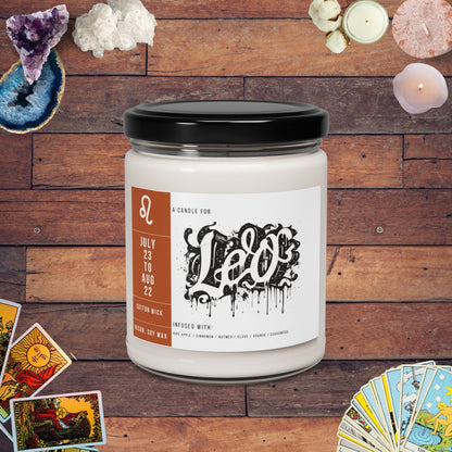 Home Decor Apple Harvest / 9oz Leo Zodiac Scented Soy Candle Collection – Radiance of the Lion