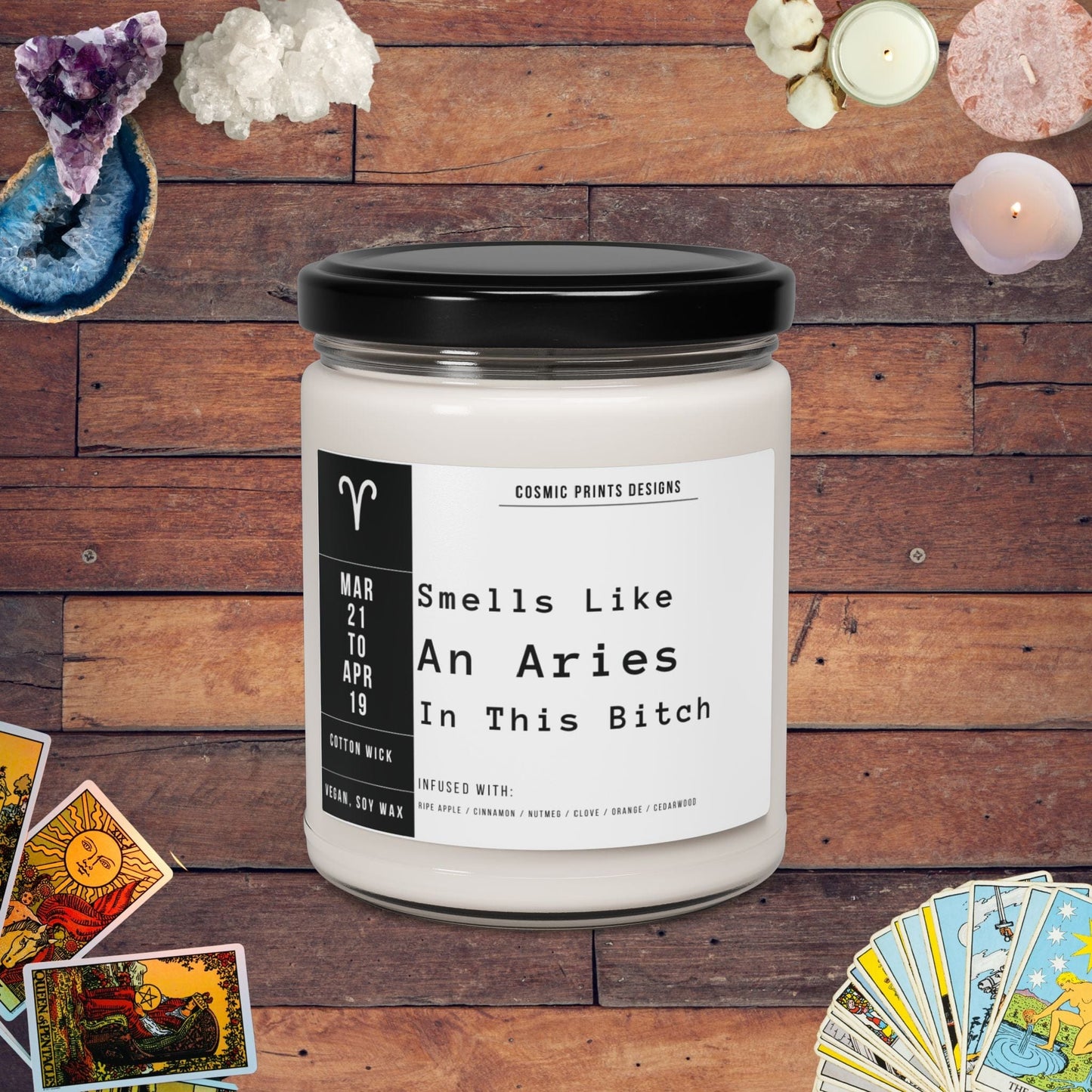 Home Decor Apple Harvest / 9oz Unique Aries Gift - Smells Like Aries Candle | Astrology & Zodiac Gifts