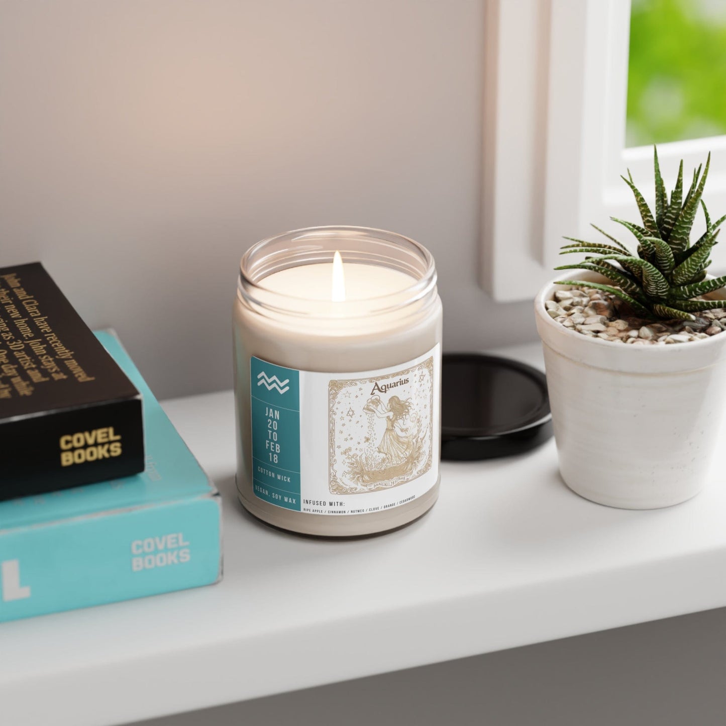 Home Decor Aquarius Zodiac Scented Soy Candle Collection – Breeze of the Innovator