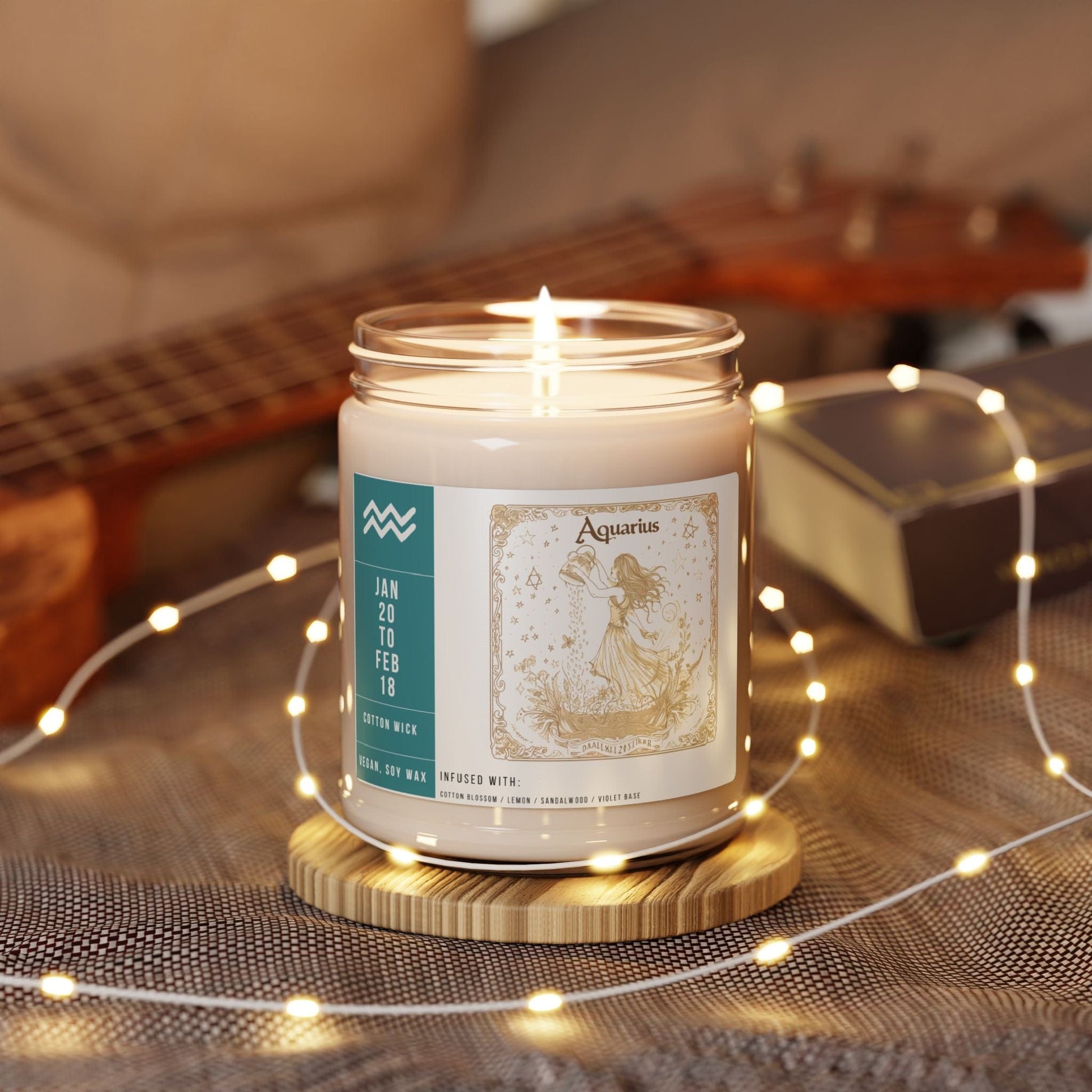 Home Decor Aquarius Zodiac Scented Soy Candle Collection – Breeze of the Innovator