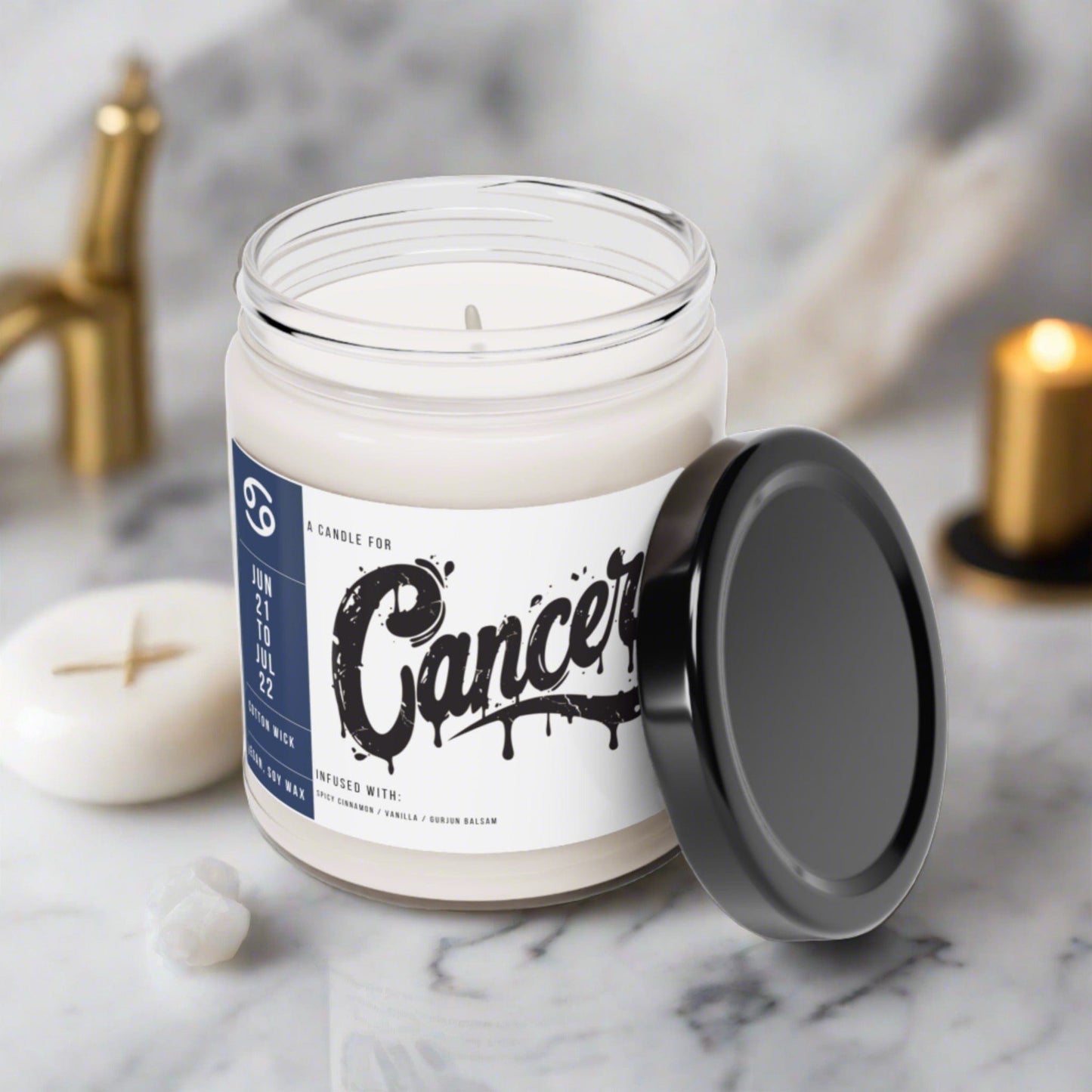 Home Decor Cancer Zodiac Scented Soy Candle Collection – Embrace of the Moonchild