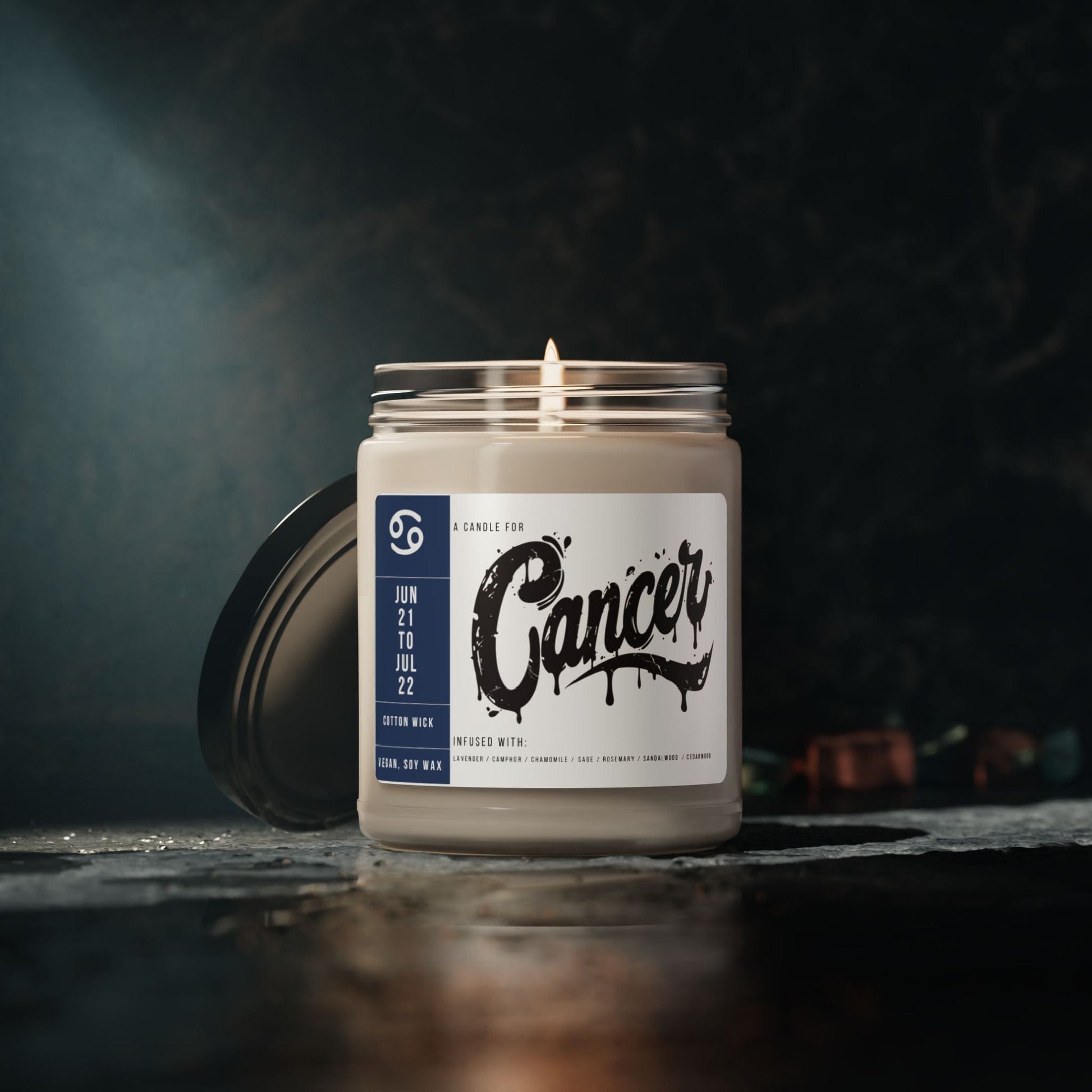 Home Decor Cancer Zodiac Scented Soy Candle Collection – Embrace of the Moonchild