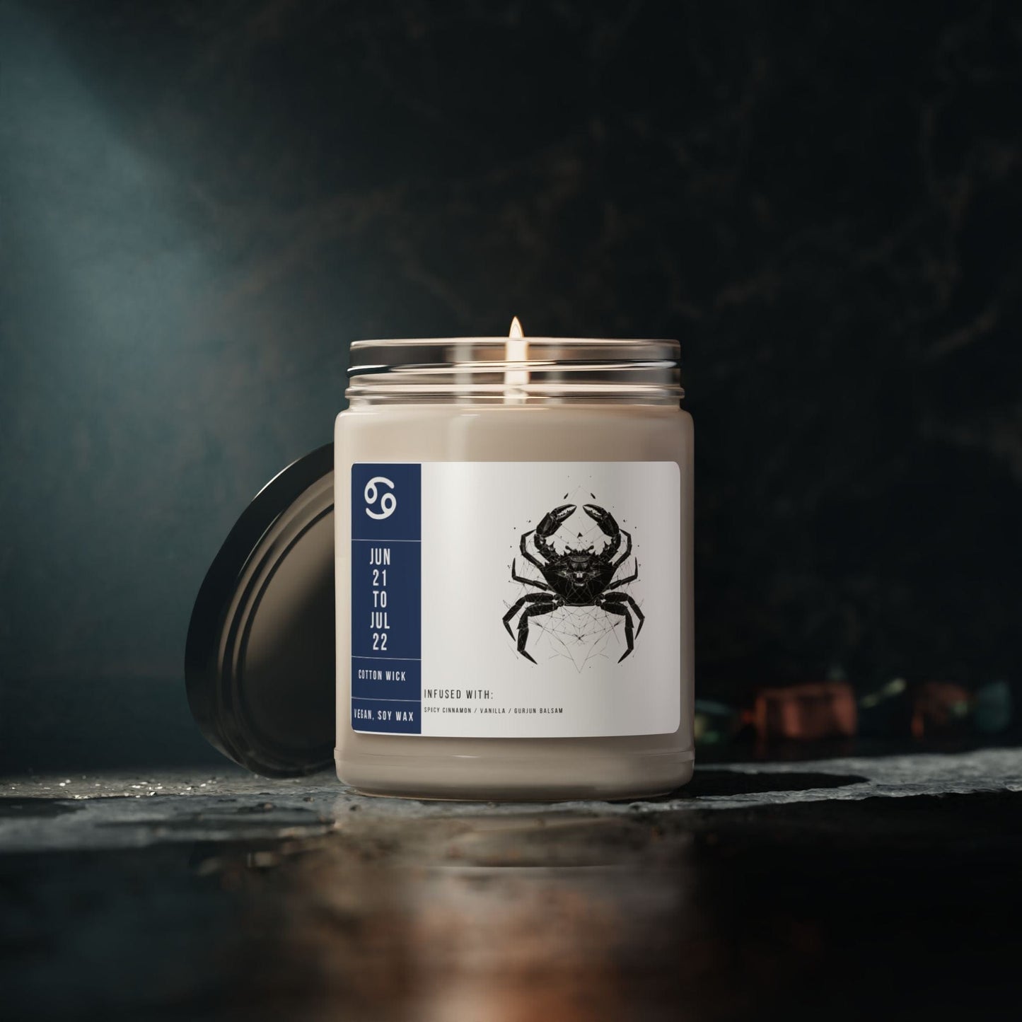 Home Decor Cancer Zodiac Scented Soy Candle Collection – Moonlit Sanctuary