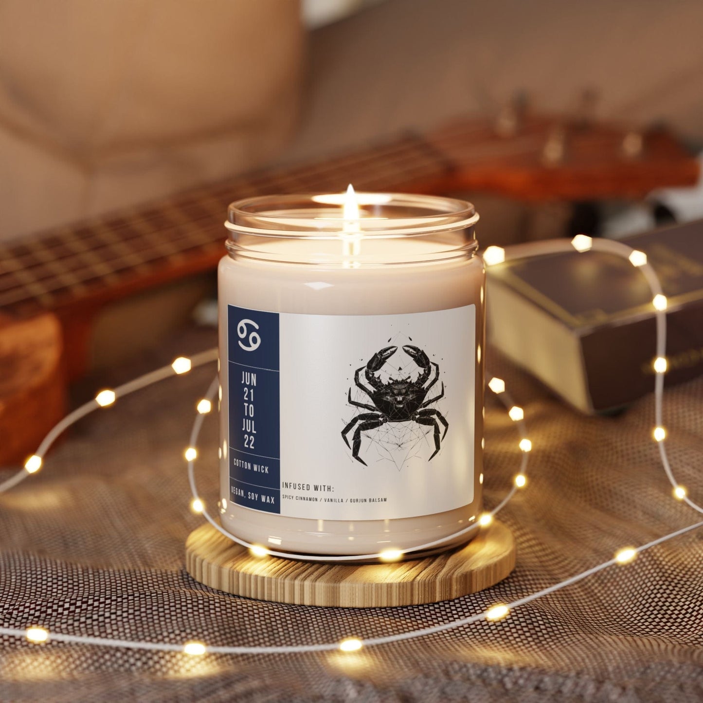 Home Decor Cancer Zodiac Scented Soy Candle Collection – Moonlit Sanctuary