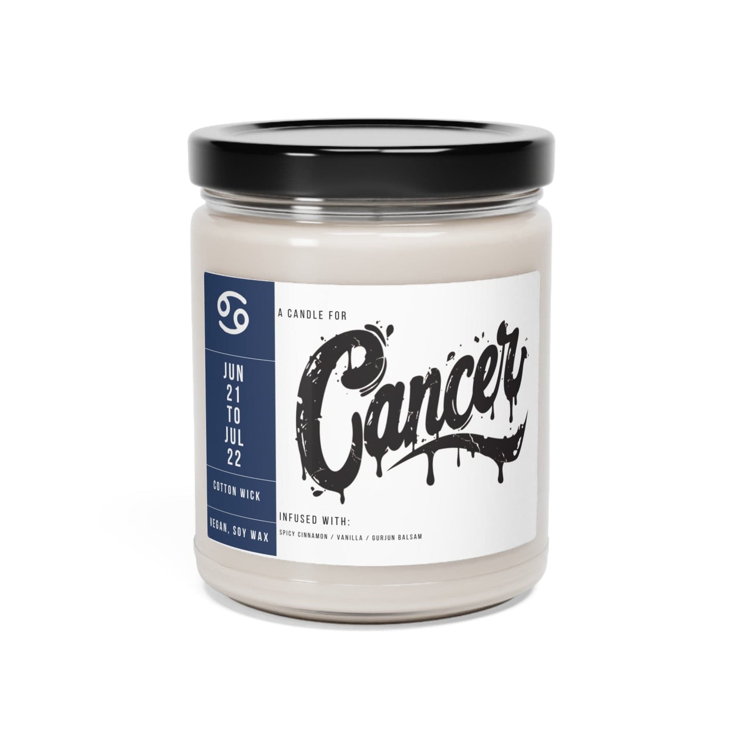 Home Decor Cinnamon Vanilla / 9oz Cancer Zodiac Scented Soy Candle Collection – Embrace of the Moonchild