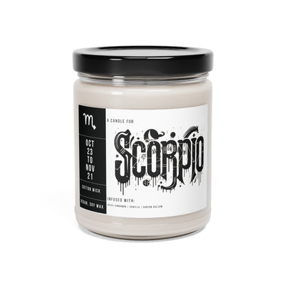 Home Decor Cinnamon Vanilla / 9oz Scorpio Zodiac Scented Soy Candle Collection – Mysteries of the Scorpion