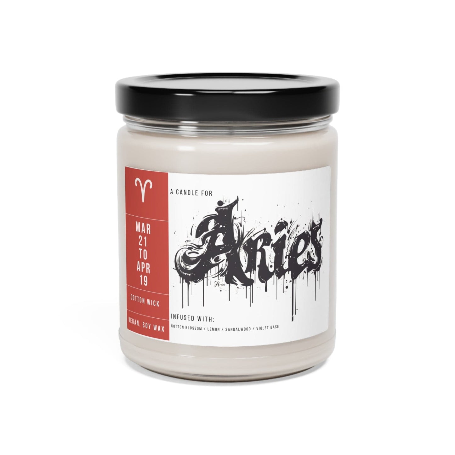 Home Decor Clean Cotton / 9oz Aries Zodiac Scented Soy Candle Collection – Energizing Home & Bath