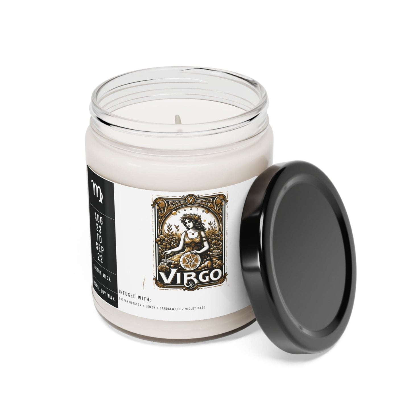Home Decor Clean Cotton / 9oz Virgo Zodiac Scented Soy Candle Collection – Whisper of the Maiden