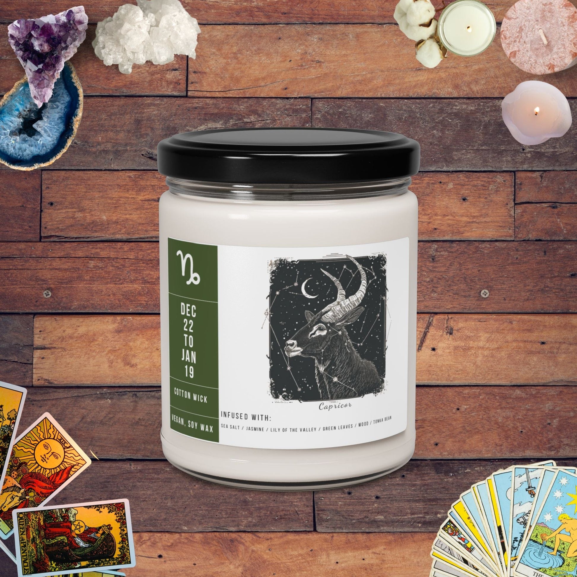 Home Decor Sea Salt + Orchid / 9oz Capricorn Zodiac Scented Soy Candle Collection – Summit of Ambition