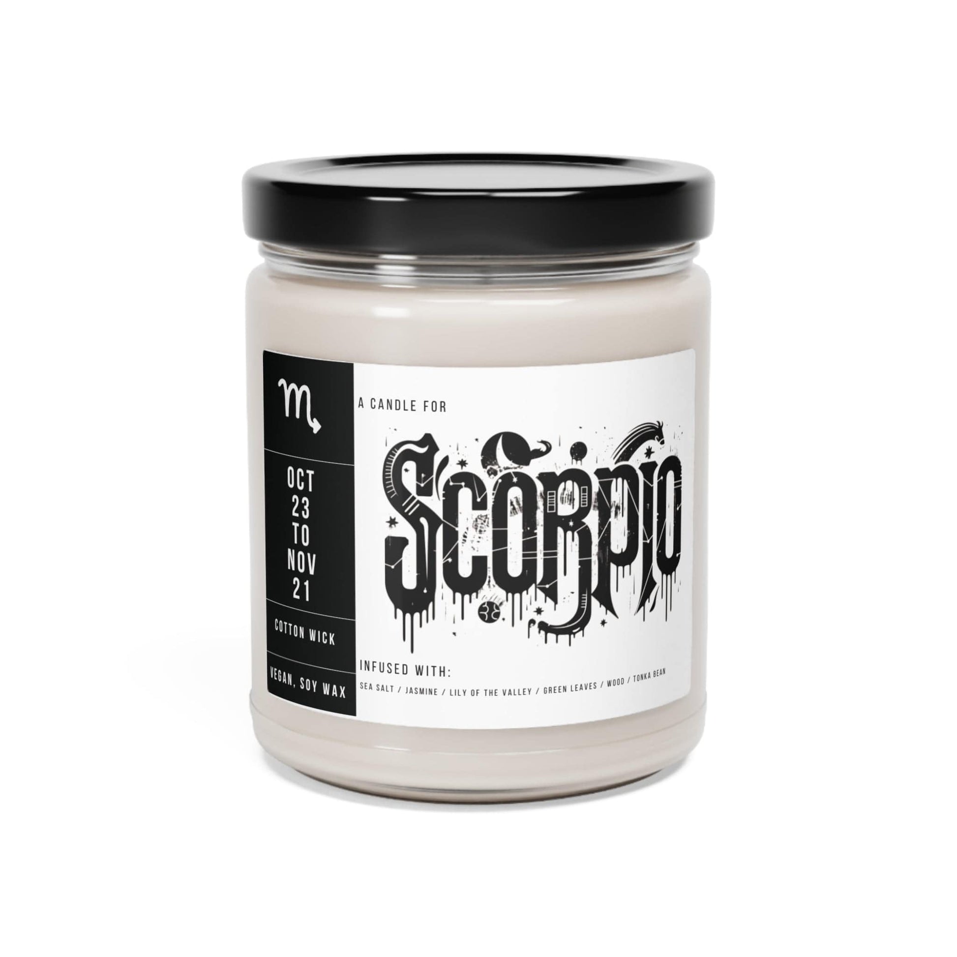 Home Decor Sea Salt + Orchid / 9oz Scorpio Zodiac Scented Soy Candle Collection – Mysteries of the Scorpion