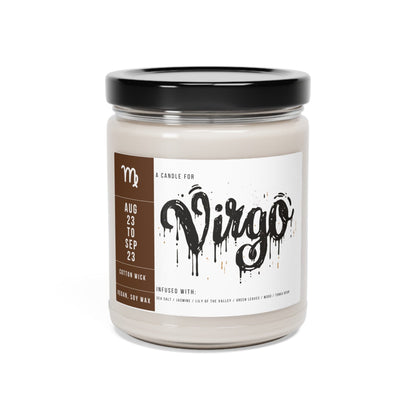 Home Decor Sea Salt + Orchid / 9oz Virgo Zodiac Scented Soy Candle Collection – Whisper of the Maiden