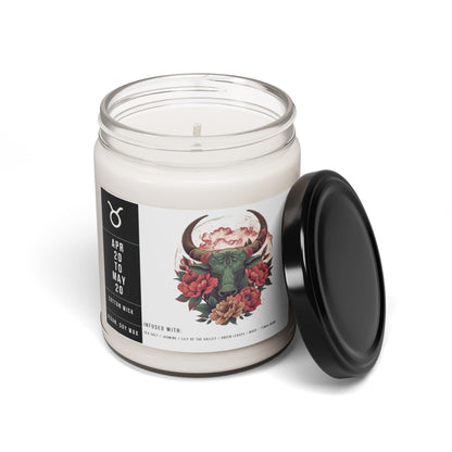 Home Decor Taurus Zodiac Scented Soy Candle Collection – Essence of the Earth