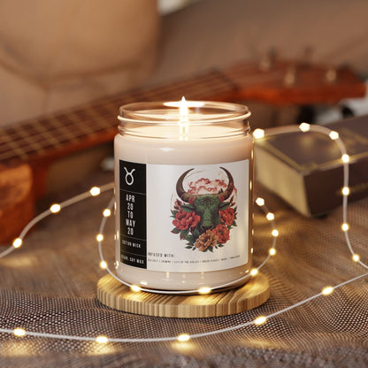 Home Decor Taurus Zodiac Scented Soy Candle Collection – Essence of the Earth