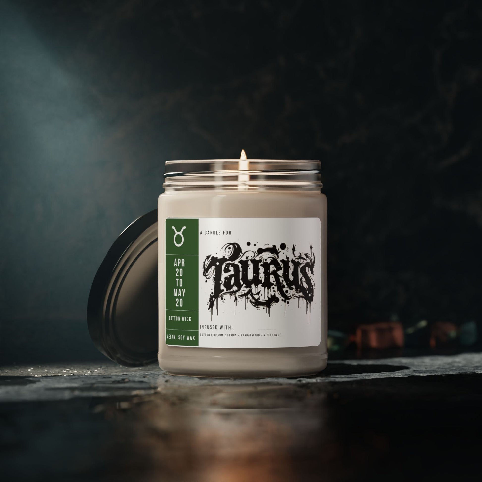 Home Decor Taurus Zodiac Scented Soy Candle Collection – Essence of the Earth