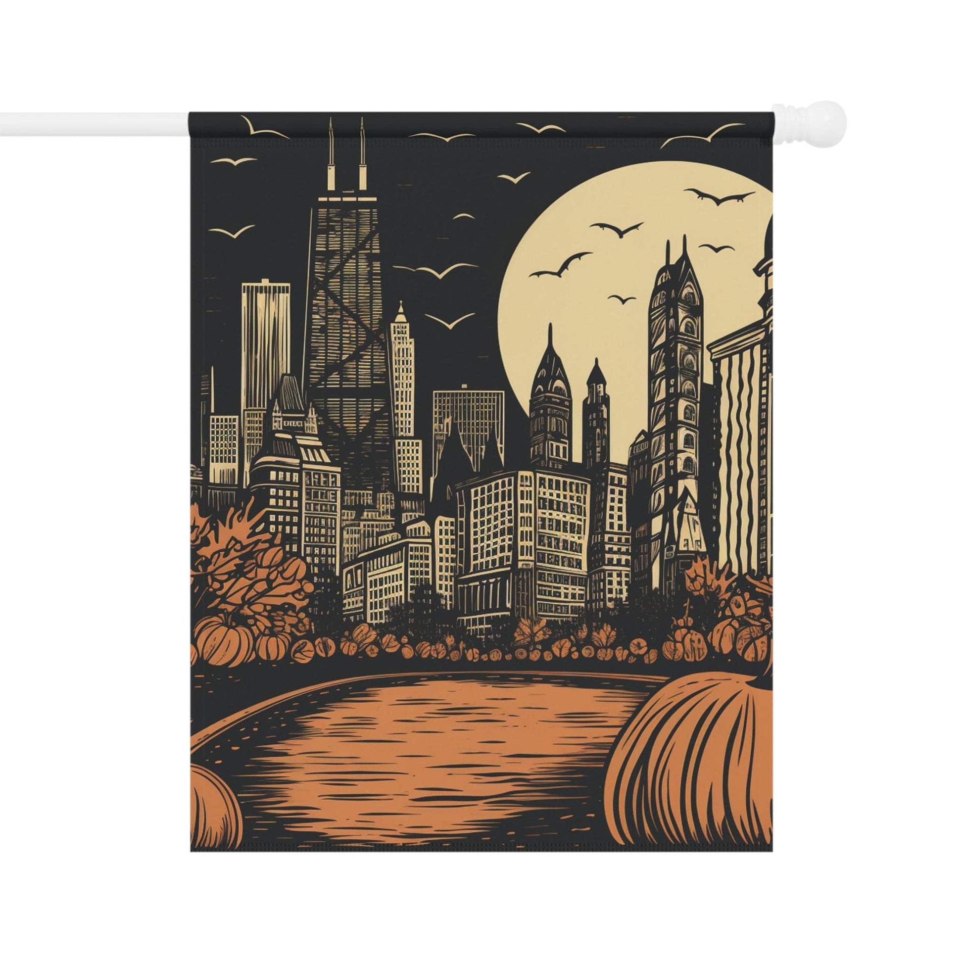 Home Decor Vintage Chicago John Hancock - Downtown Chicago - Flag & Banner - Halloween