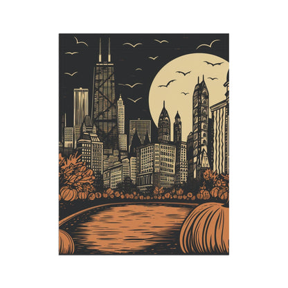 Home Decor Vintage Chicago John Hancock - Downtown Chicago - Flag & Banner - Halloween