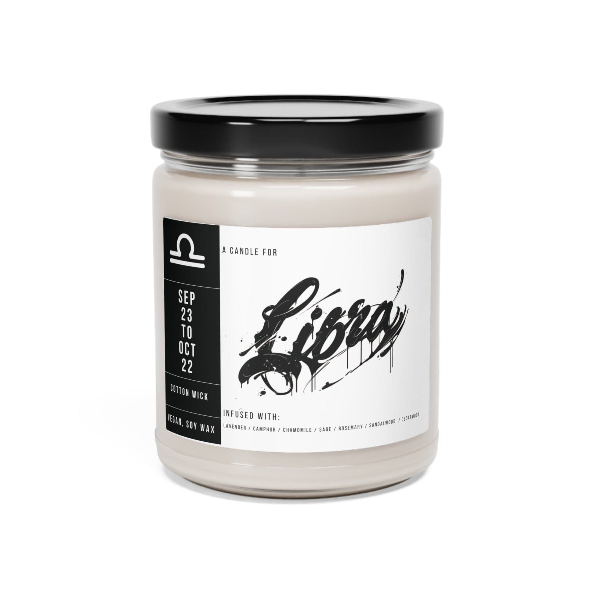 Home Decor White Sage + Lavender / 9oz Libra Zodiac Scented Soy Candle Collection – Harmony of the Scales