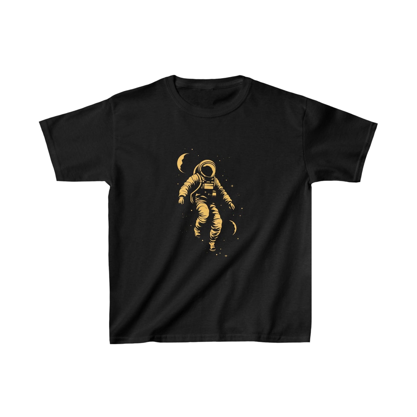 Kids clothes XS / Black Youth Cosmic Wanderer: Astronaut in Cosmic Embrace T-Shirt