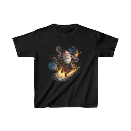 Kids clothes XS / Black Youth Space Santa T-Shirt