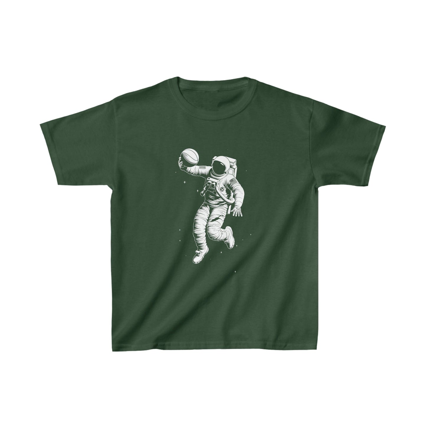 Kids clothes XS / Forest Green Youth Astronaut Basketball T-Shirt