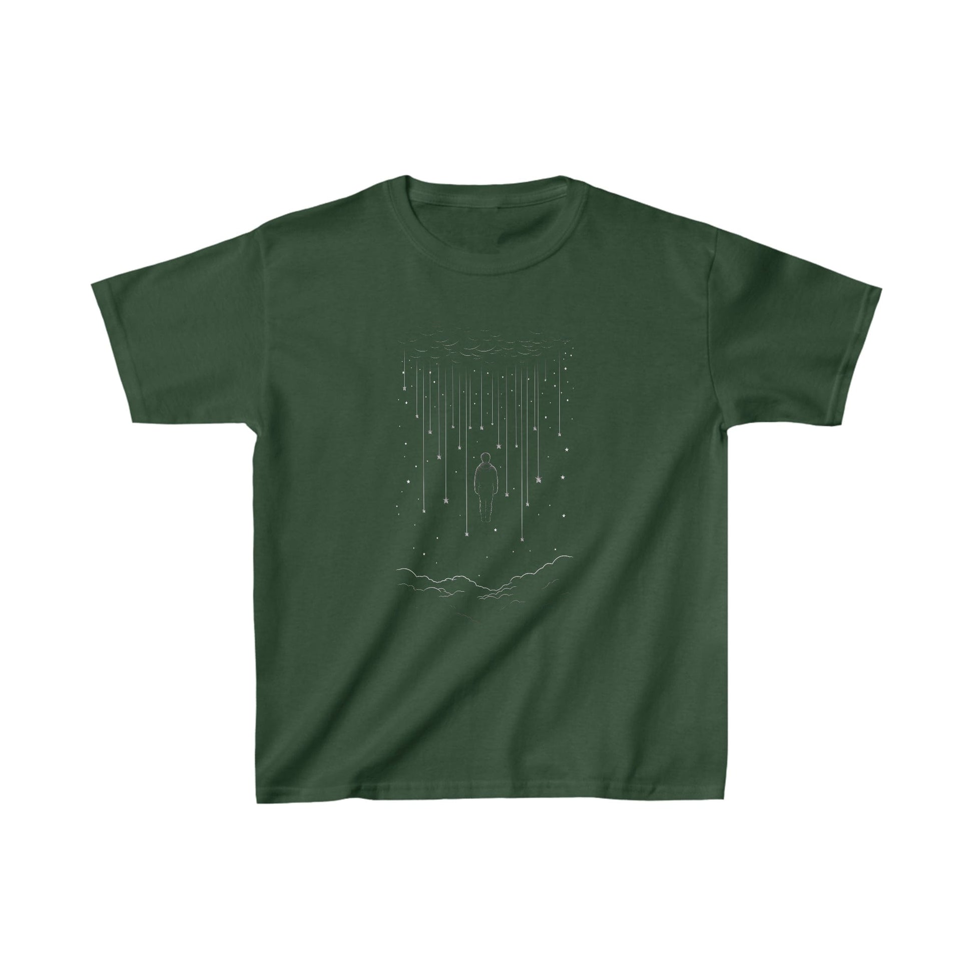 Kids clothes XS / Forest Green Youth Falling Stars T-Shirt