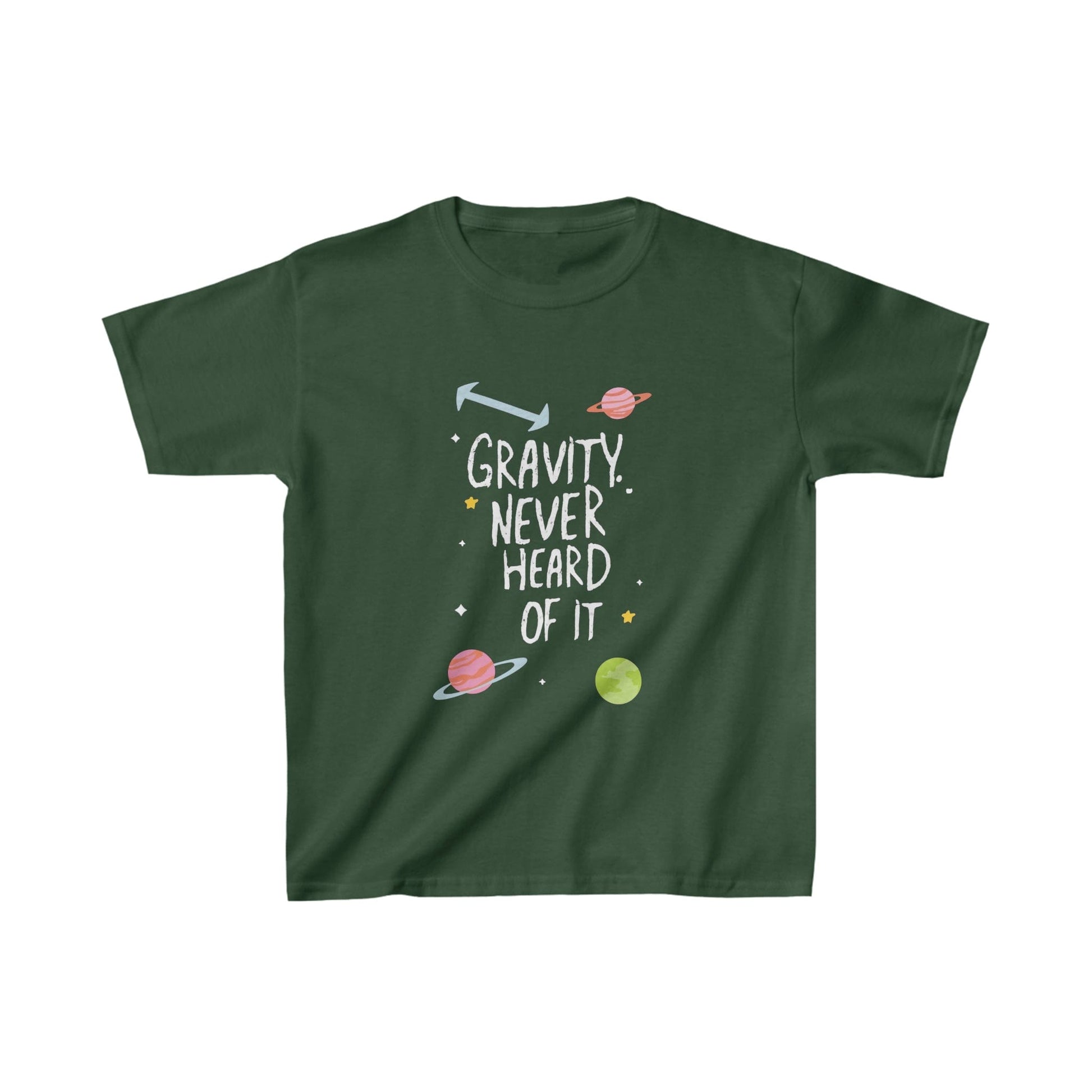 Kids clothes XS / Forest Green Youth Gravity? Never Heard of It T-Shirt