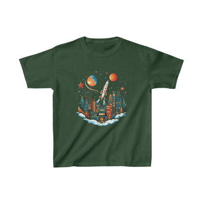 Kids clothes XS / Forest Green Youth Holiday Rocket Launch T-Shirt