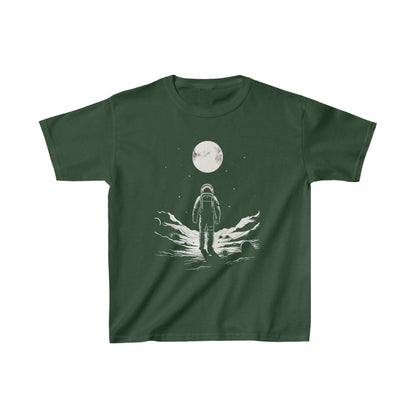 Kids clothes XS / Forest Green Youth Lone Astronaut Moon Explorer T-Shirt