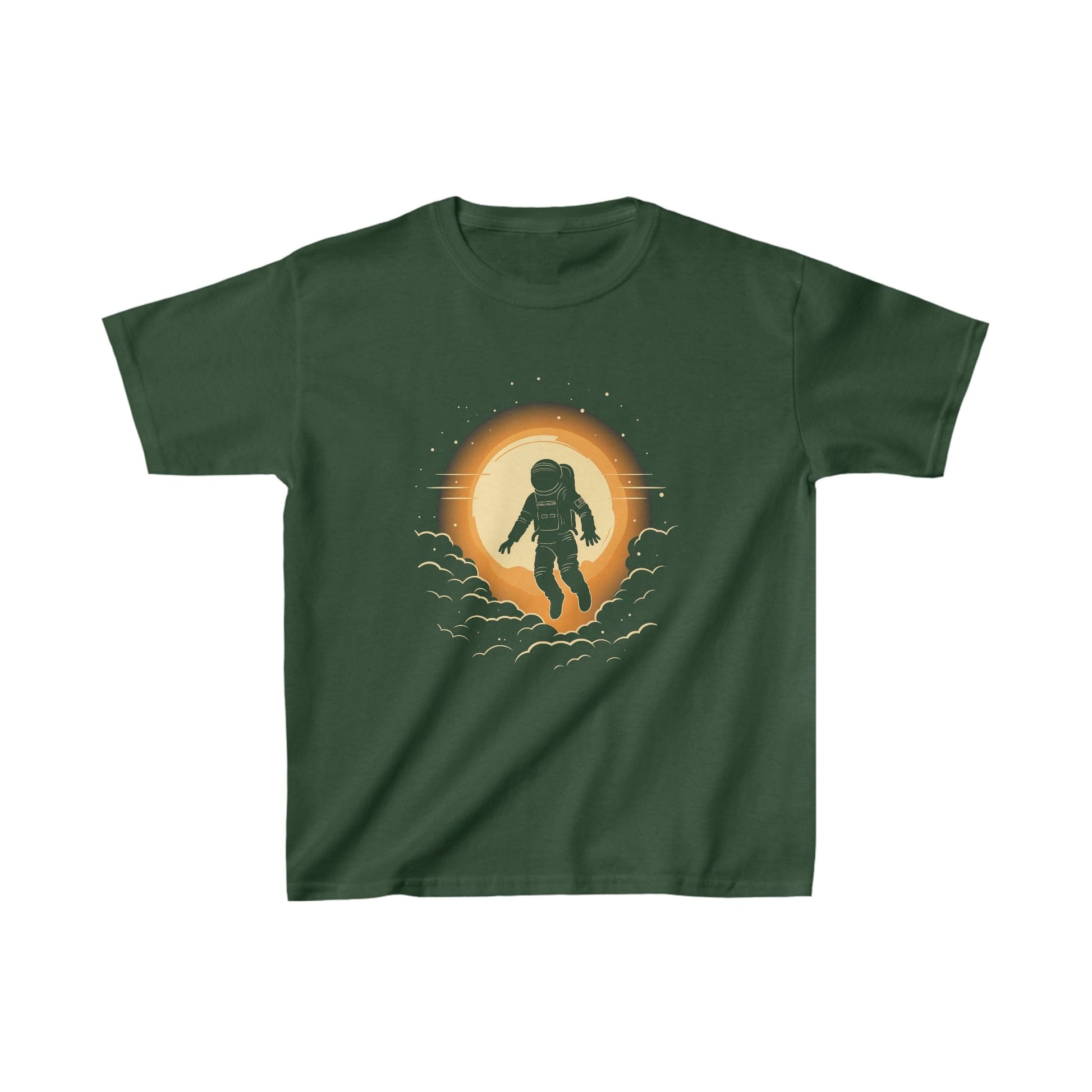 Kids clothes XS / Forest Green Youth Space Odyssey: Astronaut in Zero Gravity T-Shirt
