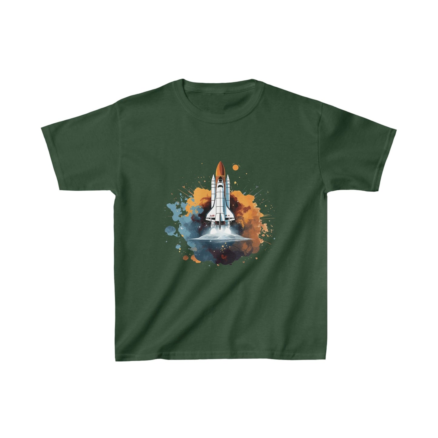 Kids clothes XS / Forest Green Youth Space Shuttle Splash T-Shirt