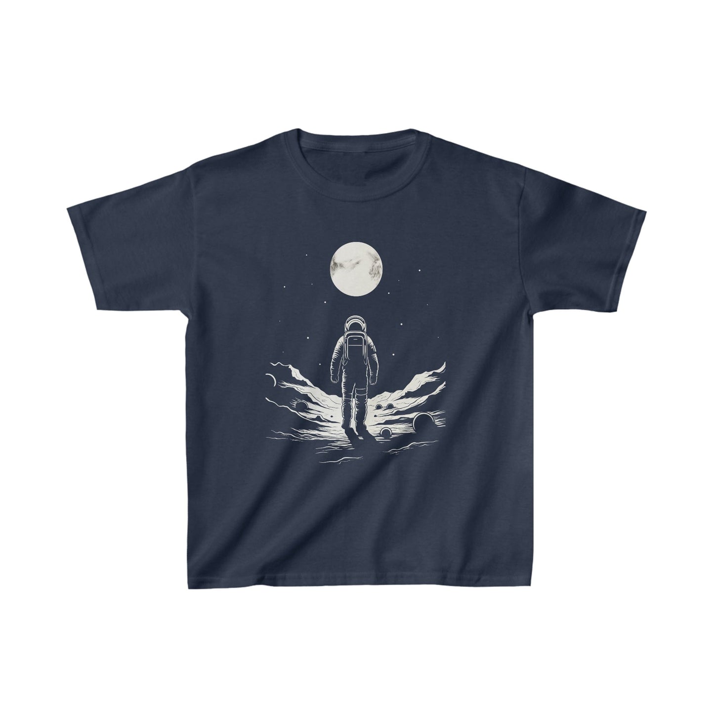 Kids clothes XS / Navy Youth Lone Astronaut Moon Explorer T-Shirt