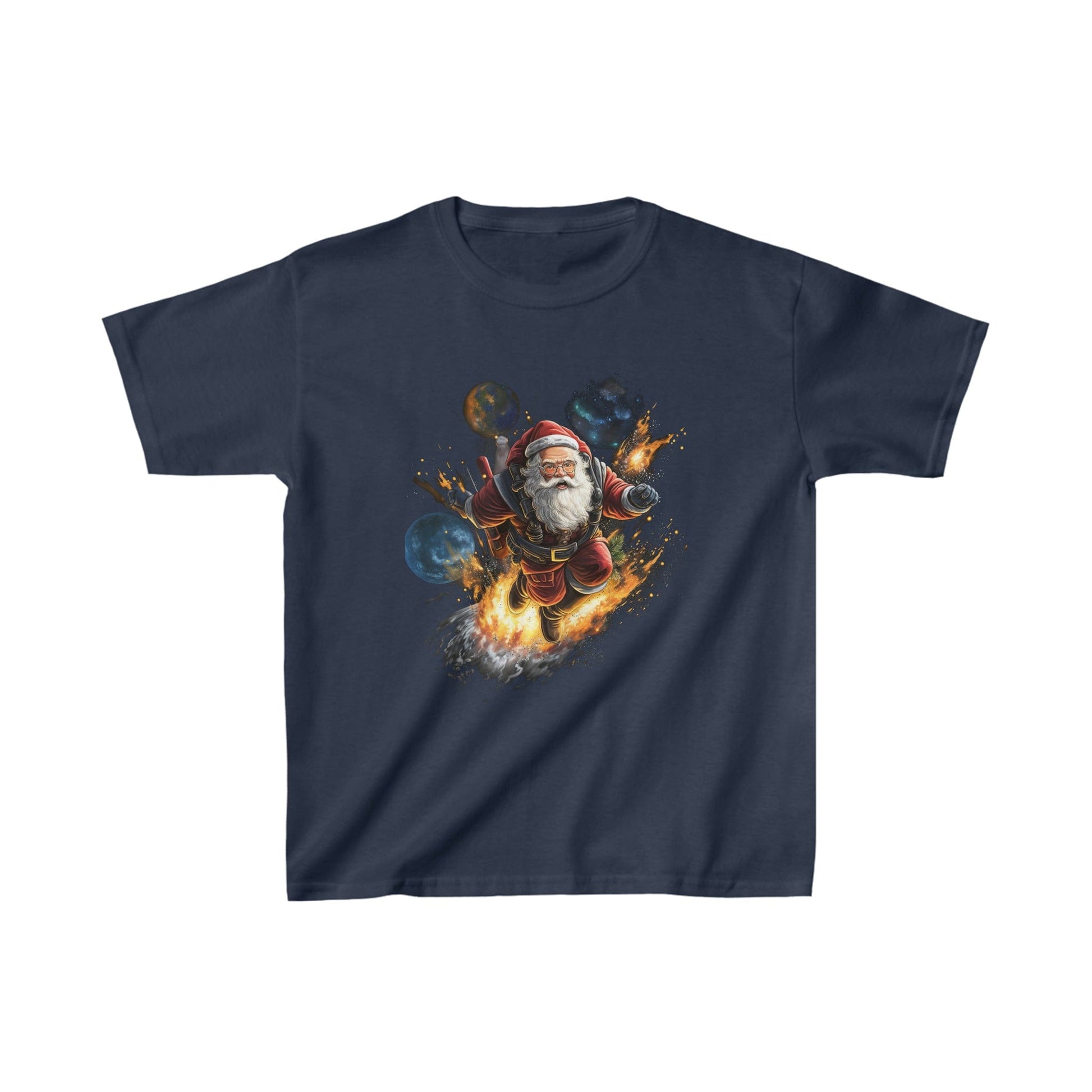 Kids clothes XS / Navy Youth Space Santa T-Shirt