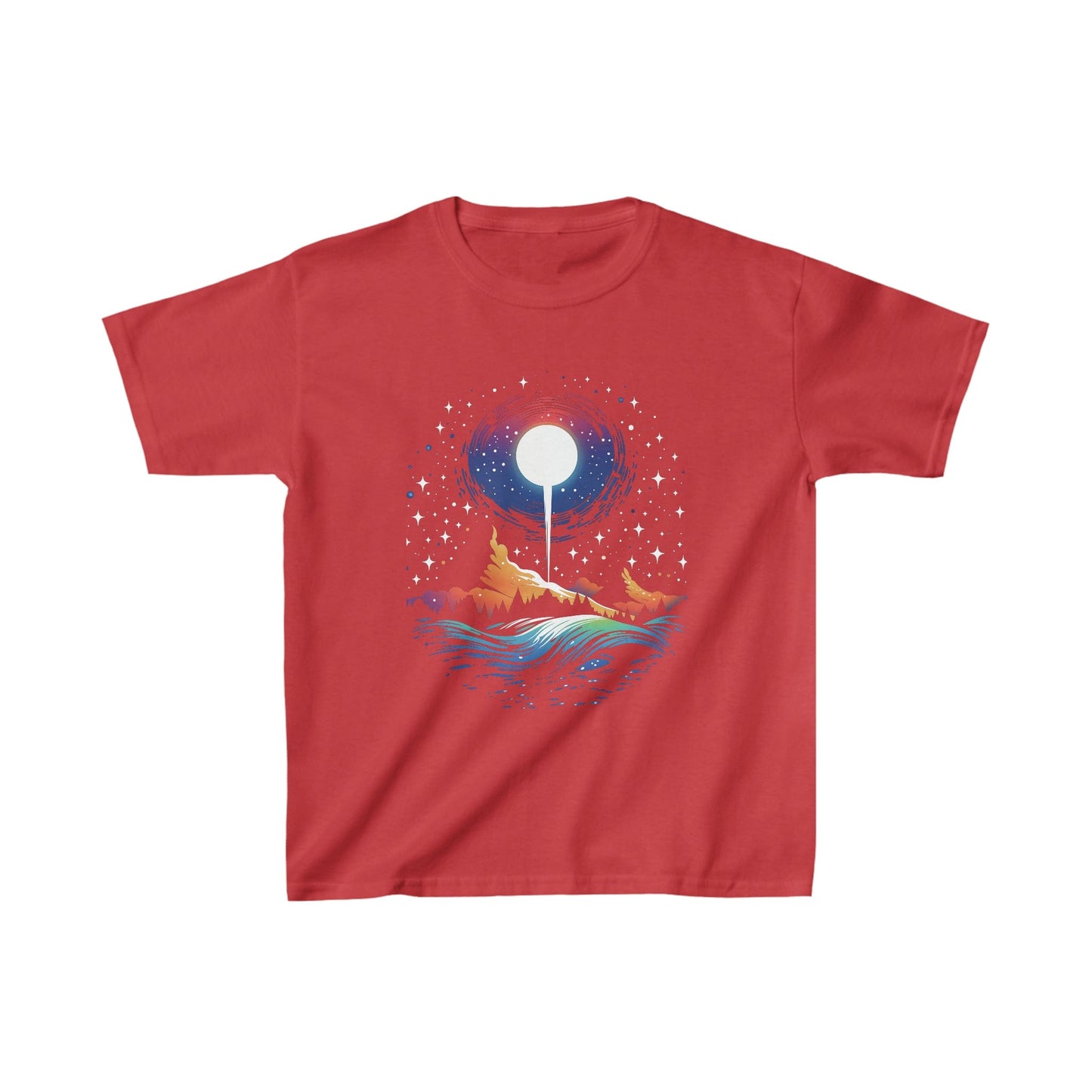 Kids clothes XS / Red Youth Galactic Mountain: Celestial Serenity T-Shirt