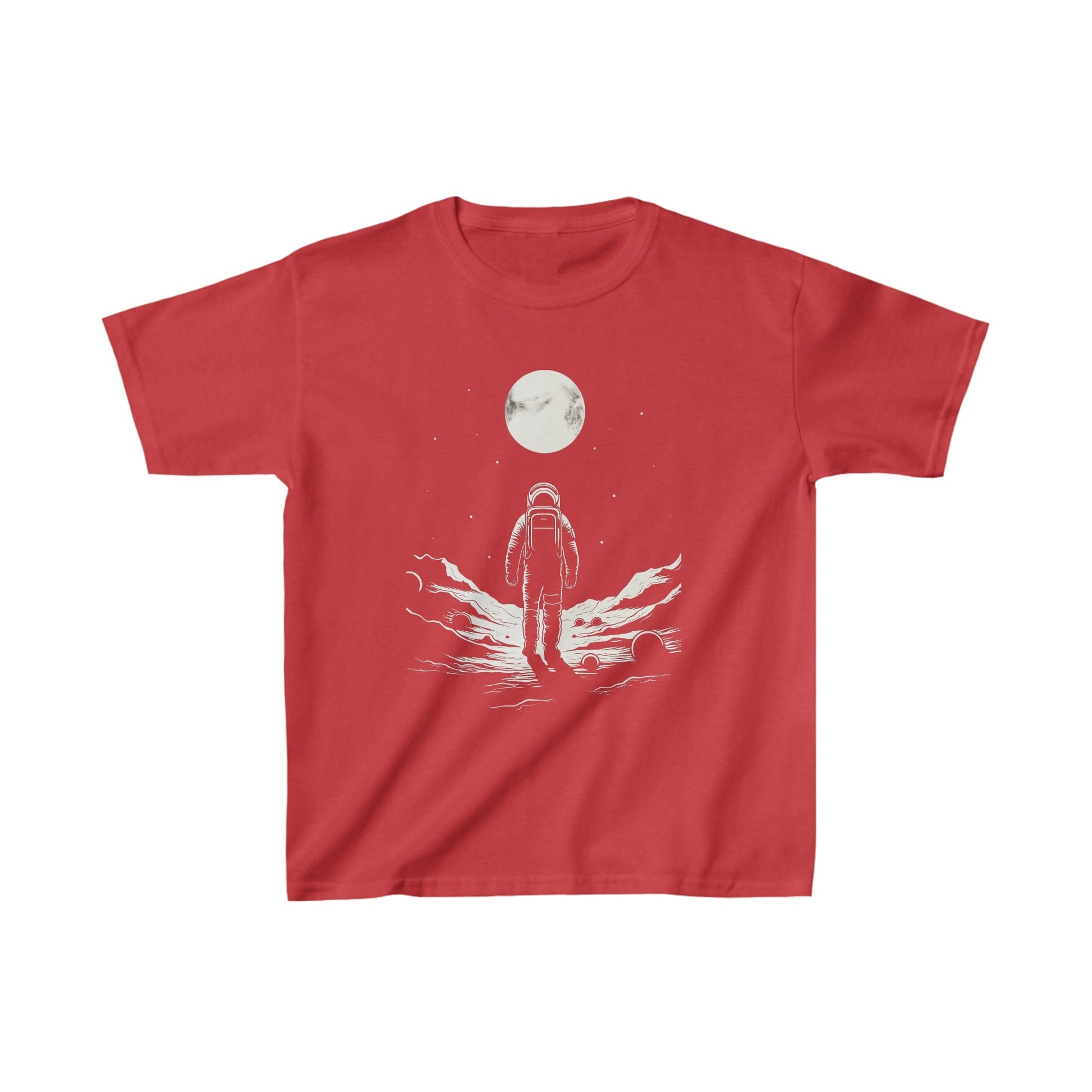 Kids clothes XS / Red Youth Lone Astronaut Moon Explorer T-Shirt