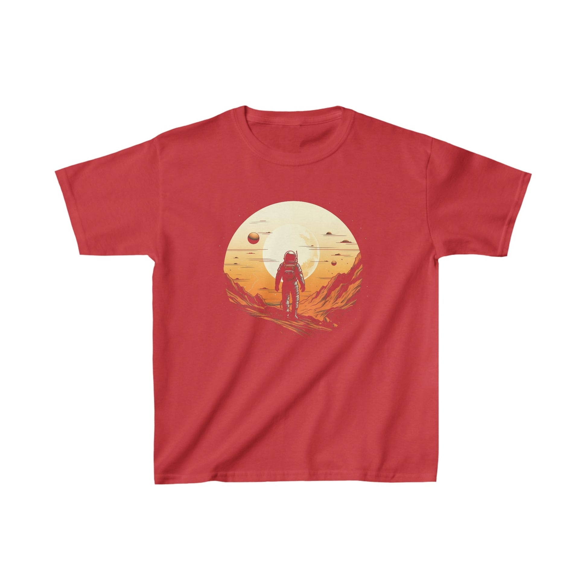Kids clothes XS / Red Youth Lunar Explorer: Astronaut on the Moon T-Shirt
