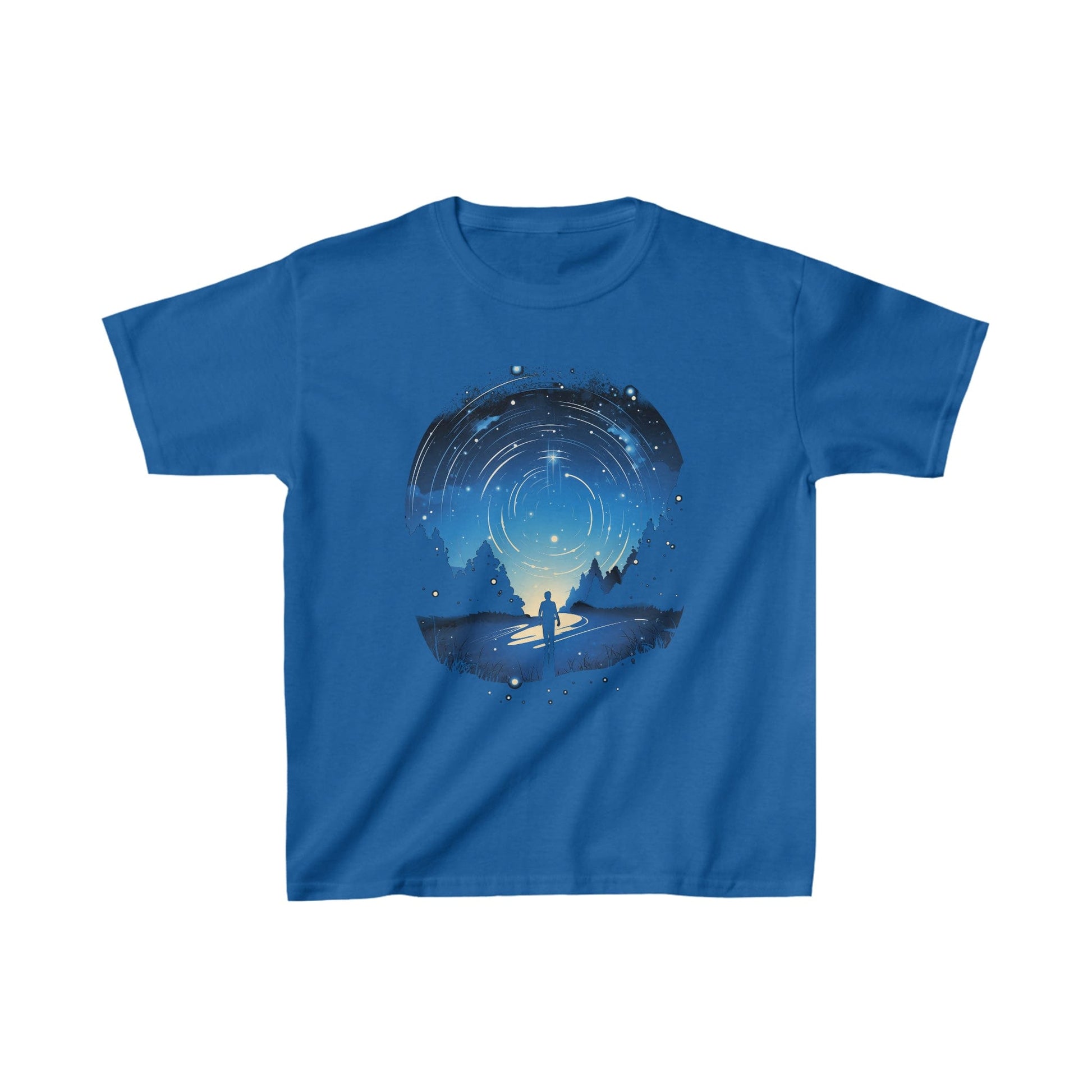 Kids clothes XS / Royal Youth Cosmic Swirl: Explorer Gazing at the Night Sky T-Shirt