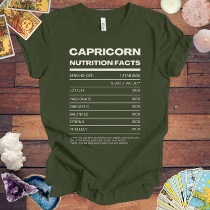 Capricorn Nutrition Facts T-Shirt