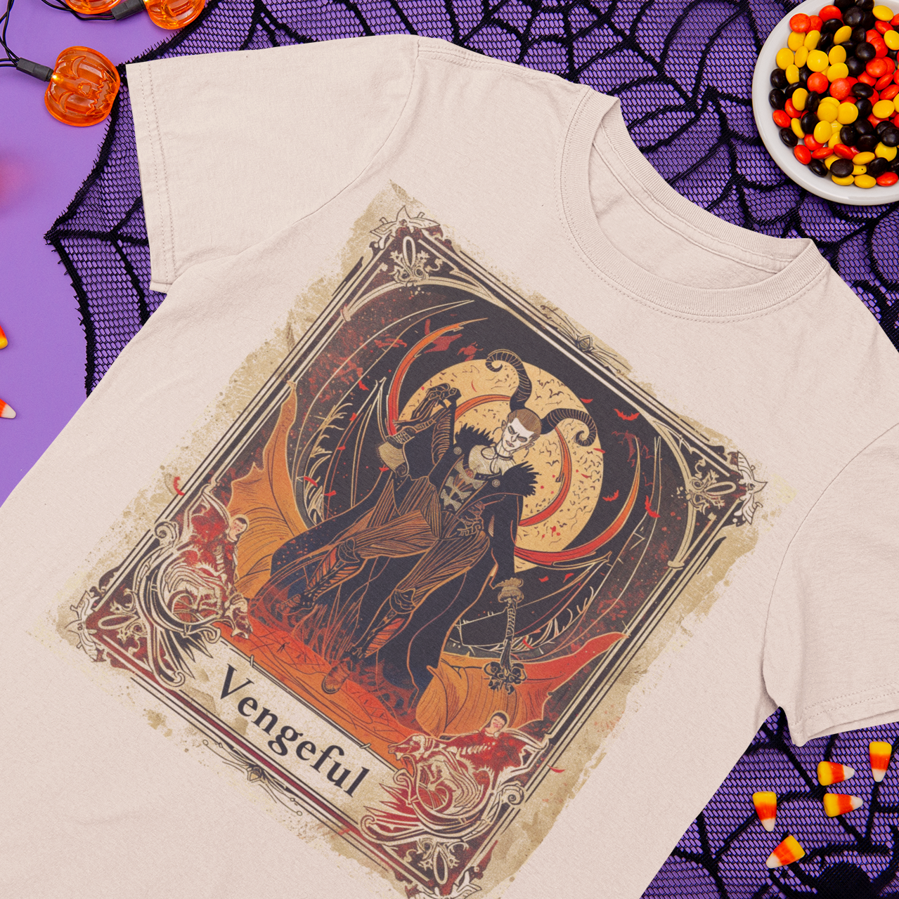 Vengeful Aries - Gothic Tarot Card T-Shirt - Halloween Limited Edition