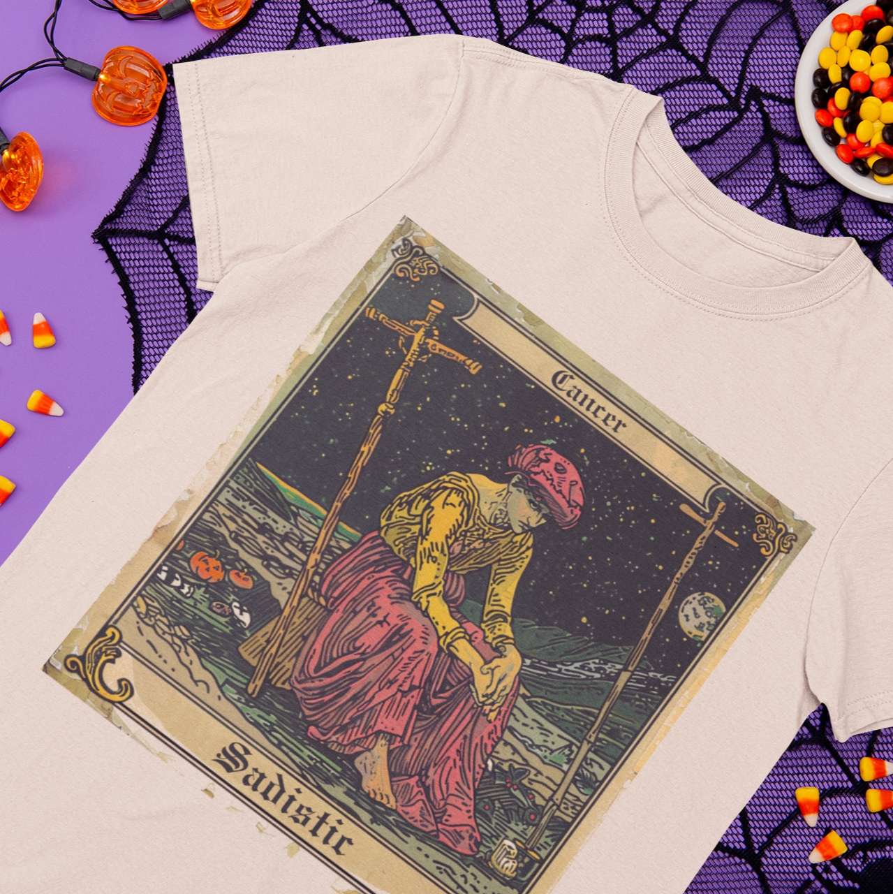 Cancer Sadistic Tarot Card T-Shirt - Halloween Limited Edition