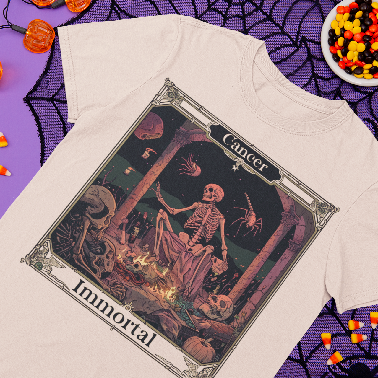 Cancer Immortal Skeleton T-Shirt  - Halloween Limited Edition