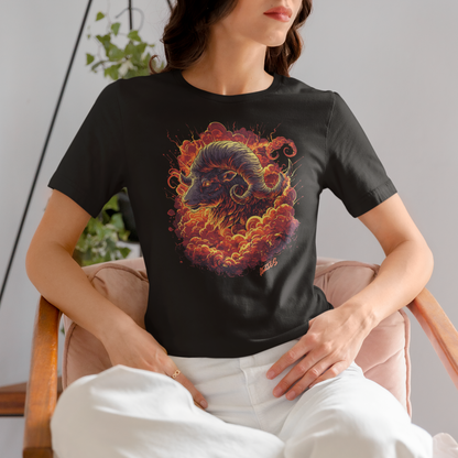 Aries Inferno Charge Tarot Card T-Shirt