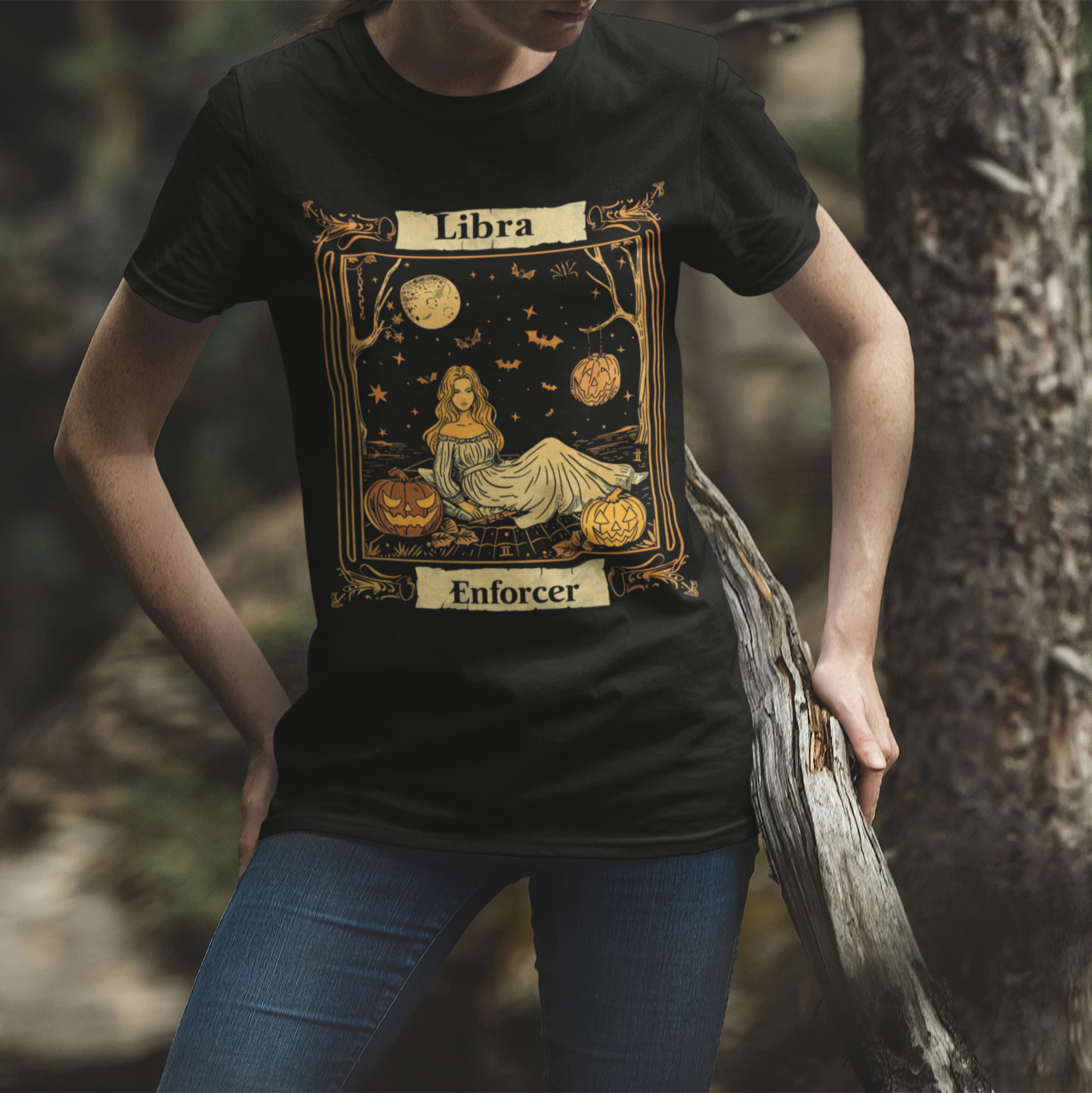 Libra Enforcer - Halloween Tarot Card T-Shirt - Halloween Limited Edition