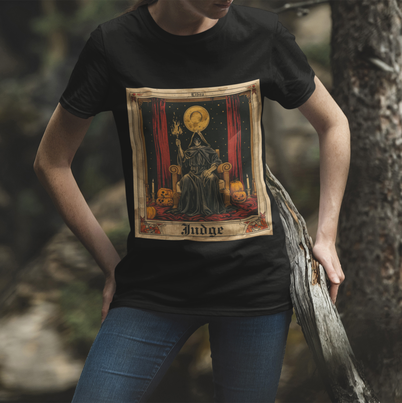 Libra Judge - Halloween Tarot Card T-Shirt - Halloween Limited Edition