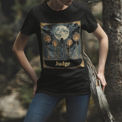 Libra Judge - Moonlit Tarot Card T-Shirt