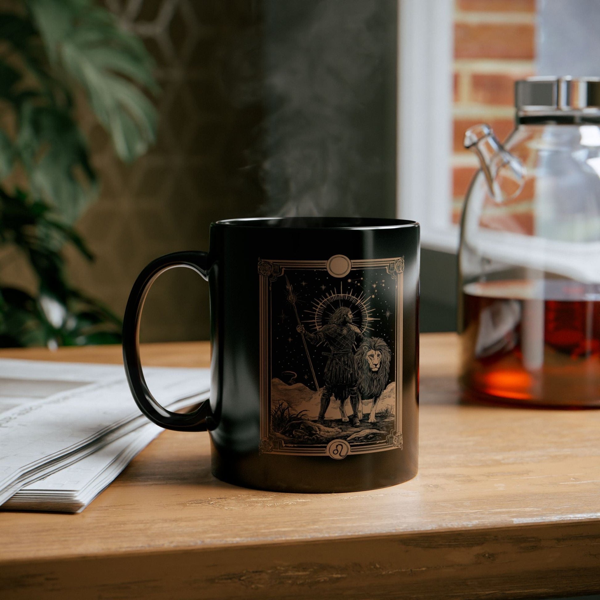 Mug 11oz Mug Leo Coffee Cup Tarot Card Design for Bravery