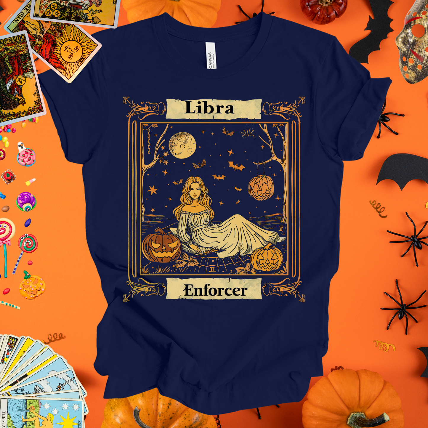 Libra Enforcer - Halloween Tarot Card T-Shirt - Halloween Limited Edition