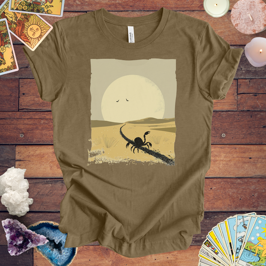 Courage in the Shadows: Scorpio Tarot Card TShirt